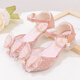 Ruiyang Cañas de princesa para niños Tallones altos Estudiantes de la escuela primaria Latin Dance Performance Sandalias de verano A9928 Silver 29 Longitud interna 18.5 cm