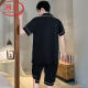 浪莎（LangSha）睡衣男夏季夏天薄款冰丝短袖休闲可外穿男士2025新款日常家居服套 12532【云朵棉绉布款】 L 建议身高170左右，体重100-130