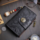 À travers Lumière Luxury Marque Vérineuse en cuir véritable sac, sac de clés en cuir masculin et femme à coupon multifonction du portefeuille de cartes de cartes de grande capacité