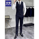 
Romon Suit Vest Suit Set Men's Wedding Groomsmen's Group Dress Business Casual Large Size Workwear Vest Professional Outfit LT8801 Black Vest 2XL (180)