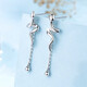 QIANSHU pt950 zodiac snake platinum earrings for women, tassel platinum earrings, earrings, animal year gift, platinum tassel snake earrings, about 2.56-2.66g