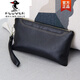 Pollover Damen Clutch Neues 2025 echtes Leder Modetrendy Handtasche Frauen kleine Tasche Mini personalisierte weiche Lederhandtasche mittelschwarz