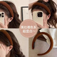 Tang Funi and Gao Yuanyuan's same style Maillard headband for women 2025 summer Hong Kong style high-ceiling giant white headband hairpin headdress customized version of velvet pumpkin orange same style as Gao Yuanyuan's