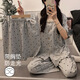 Yu Zhaolin (Yuzhaolin) 2025 Nouveau style en porcelaine de porcelaine Coton Configuration pour les femmes enceintes avec coussinets mammaires, pyjamas doux pendant la grossesse, shorts A13-3251 + 1506 pantalons, taille XL (120-140jin [Jin est égal à 0,5 kg]))