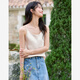 梵希蔓时尚休闲背心吊带女2025年夏季新款气质百搭圆领打底衫上衣 A1396 杏色 M