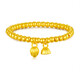 Allied 999 Pure Gold Two Worlds Happy Bracelet Women's Ancient Method Gold Heritage Small Gold Beads Lotus Peng Pure Gold Bracelet Two Worlds Happy Bracelet About 2.5 grams