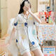 Modal Summer Cotton Seide Thin Pyjamas Strickjacke Kurzarm Shorts Loose Set Japaner Cartoon niedliche künstliche Baumwollhauskleidung Baumwolle Seiden-Strickjacken Frauen Doppel-3520 m 80-100Jin [Jin gleich 0,5 kg]