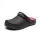 Muklay men's extra-large slippers hole shoes men's new summer slippers extra-large size non-slip men's sandals toe slippers FG9856 black and red 39