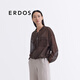 ERDOS【刘雯同款】25夏季欧根纱微透感飞行员夹克甜酷透气女外套 粉末咖啡色 S 160/80A
