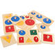 Hao Chuang Montessori Unterrichtshilfen-Panel für frühkindliche Kinder im Alter von 0 bis 3 Jahren, handkennzeichnendes Board, geometrische Puzzle-Form-Matching Toy Graphics Montessori Drei-Kreis-Panel
