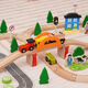 Holz kleiner Zug Hape Track Set Magnetic Lokomotive 3-5-7 Jahre alte Jungen Bausteine ​​Kinderspielzeug Brio Wild Animal Tracks Elektroauto
