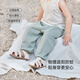 babylove婴儿防蚊裤夏季薄款纯棉纱布透气宽松休闲裤男女宝宝时尚百搭裤子 天青绿 90