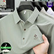 Carpeta de pájaros carpinteros seda de mulberry seda de manga corta polo para hombres camiseta de solapa de verano nuevo hielo delgado de mediana edad. Camiseta de seda a media manga de manga de manga corta 2601 khaki xl 175135-150jin [Jin es igual a 0,5 kg]