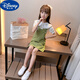Disney (Disney) Girls' Strap Skirt New Little Girls' Skirt Summer Baby Girl Short Sleeve Overalls Fruit Green Strap Skirt + Shirt (Set) 110 Recommended height 95-105 cm