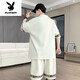 
Playboy (PLAYBOY) 2025 summer new short-sleeved youth trendy large-size casual sports suit for men fashion versatile two-piece set [Summer suit] 6195 black 4XL 190-210Jin [Jin equals 0.5 kg]