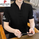 Piercadan Ice Seide T-Shirt Herren kurzärmelig 2025 Neue Männerkleidung Chinesische Stil Chinesischer Stil mit V-Ausschnitt mit halbärmeligem Sommer.
