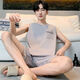 雅鹿睡衣男士夏季纯棉薄2025新款背心短裤男款家居服套装大码无袖夏天 OMM-13063 L
