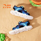 ANTA (ANTA) children's sandals, men's and women's shoes, new summer Velcro children's open-toe Lingbo arch beach shoes for boys, new ink blue/fluorescent aqua-9 33