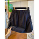 Trumpchi Vadern Korean version summer fat mm plus size 300 Jin [Jin equals 0.5 kg] design touching tooling retro skirt short skirt women loose high waist black R831 XL 120-150 Jin [Jin equals 0.5 kg]
