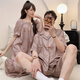 格宝特（gebaote）情侣夏季短袖睡裙女士薄款凉爽士轻奢可外穿家居服 13076-13077 M 女+男L