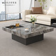 Il jiangong italien minimaliste rock rock table bas basse luxe luxe moderne simple salon marbre petit appartement carré haut et basse combinaison 80 * 80 * 45 petite table basse + 120 * 120 * 3523 Ensemble entier