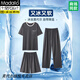 Modal Herren Pyjamas Sommer kurzärmelige Hose dreiteiliger Set cool und dünner Stil großer Größe für Herren-Heimkleidung QKM1694-3 4xl
