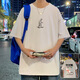 Changluzhu reines Baumwoll-T-Shirt-T-Shirt Herrenmarke Casual Lose Round Neck Kurzarm Jungen Teenager Sommer Neues, vielseitiges T-Shirt 3892 Grau 2xl ca.