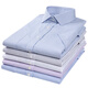 Gy Yager Neue Sommer Business Professional Workwear Casual White Solid Color Herren Stripes Plus Size Customized Longleved Shirt Short Sleeve 4203 Weiße und blaue Streifen 40 175/92A etwa 135-150Jin [Jin entspricht 0,5 kg]