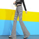 
2025 spring and summer drooping stripes loose casual micro-flare pants high waist wide-leg pants floor-sliding long pants women's trendy color [MY-686] 4XL