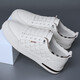 Spider King Fang Ship Store Flagge Herrenschuhe echte Leder mit atmungsaktivem Brettschuhen weicher Sohle vielseitig kleine weiße Schuhe Innerer Erhöhung Mode lässige Schuhe 6628 Weiß 37
