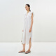 
LESS [same style in the mall] 2025 summer new casual stand collar sleeveless long dress 2P5G13240 008 black stripes M