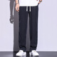 百圆裤业（BAIYUAN TROUSERS）莱赛尔天丝休闲裤宽松夏季薄款阔腿长裤运动男士裤子潮流百搭新款 1048黑色 M