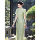 The new Chinese style girl with the European (YIOU) green cheongsam temperament, the new summer college entrance examination, the young and small person 9716 yellow cheongsam XL