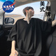 NASA MARVEL短袖t恤男士夏季休闲简约透气半袖V领上衣户外休闲服 白色 XL
