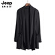 
JEEP SPIRIT summer windbreaker men's mid-length sunscreen men's thin coat spring and autumn handsome cape Korean student jacket trend 9901 cape black 2XL