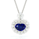 HEEKAIYI Royal Sapphire Necklace Women's Diamond Pendant Luxury Jewelry Chinese Valentine's Day Birthday Gift for Wife and Girlfriend <Supports Re-inspection> 2.98 carat pendant + 18K gold chain