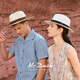 MR DUCK2025 Neues Produkt, leichte und atmungsaktive Panama-Hut, Männer und Frauen, handgepflegtes Baumwoll- und Leinenplaid-Gurtband, Sonnenschutz-Strohhalm MS56328-IVORY BEIGE/COUTWOLLE UND Leinenplaid-Gurtband (57-58cm)
