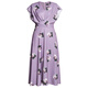 Roeyshouse loi stilvolle gedruckte Taillenkleid für Frauen 2025 Sommer neu eleganter V-Ausschnitt großer Saumrock 11981 Farbe S