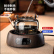 Full-degree heat-resistant glass teapot with wood grain teapot, home office stove, tea making kung fu tea set, open flame heating, wood shadow teapot + Kangmi wood grain ceramic stove