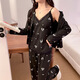 
S.SOFEA gray lace with chest pads for women three-piece pajamas for outdoor wear for spring, summer and autumn student style three-piece set WX13803 gray (with chest pads) 170 M (80-100Jin [Jin equals 0.5 kg])