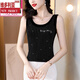 
Victoria's style women's black high elastic suspender vest for women with inner wear in summer new suit base sleeveless outer wear black vest 2XL (115-130Jin[Jin equals 0.5 kg])
