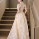 
Sheng Miaoci evening dress engagement new host banquet temperament high-end toast Chinese cheongsam champagne color L