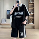 
Baoming short-sleeved T-shirt male teenagers 12-15 years old boys clothes 13 junior high school students POLO shirt 14 big children's summer suit set 6629 black (short-sleeved + shorts) quality assurance L 110-130Jin [Jin equals 0.5 kg]