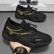 
Men's shoes for summer new breathable hollow net shoes for men's trendy versatile thick sole flying woven sneakers casual hole shoes K739 beige 42
