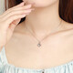 Dirholl encounters four-leaf clover necklace for women, light luxury niche necklace, can be engraved, Valentine's Day birthday gift for girlfriend and wife, PT950 necklace + silver-plated platinum gold pendant