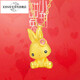 Iosn999 pure gold animal year rabbit gold pendant for women pure gold twelve zodiac signs cute rabbit pendant clavicle chain happy rabbit pendant about 1.3-1.4g
