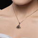 LIGHT MARK Small White Light Selected Seawater Pearl Necklace Small Fan S925 Tahitian Black Pearl Pendant Clavicle Chain 8-9mm