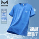 Cat man short-sleeved T-shirt for men in summer cool ice silk half-sleeved loose casual quick-drying breathable top Dark blue 2XL