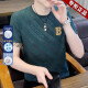 Inter Mailand Brand Summer Herren Ice Seide Kurzärärmelte T-Shirt halbärmelig, schnell trocknendes T-Shirt dünne, hochelastische trendige, gutaussehende Top 698 Black M Empfohlen [85-100Jin [Jin Equals 0,5 kg]]