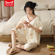 Catman Miiow Sommer kurzärmeligte Pyjama-Set Pure Cotton Women's Dünne Sommer. Neue chinesische Stil-Kumpel-Hosen können außerhalb von Heimkleidung Lzy9901 L getragen werden (empfohlen 95-115jin [Jin gleich 0,5 kg])